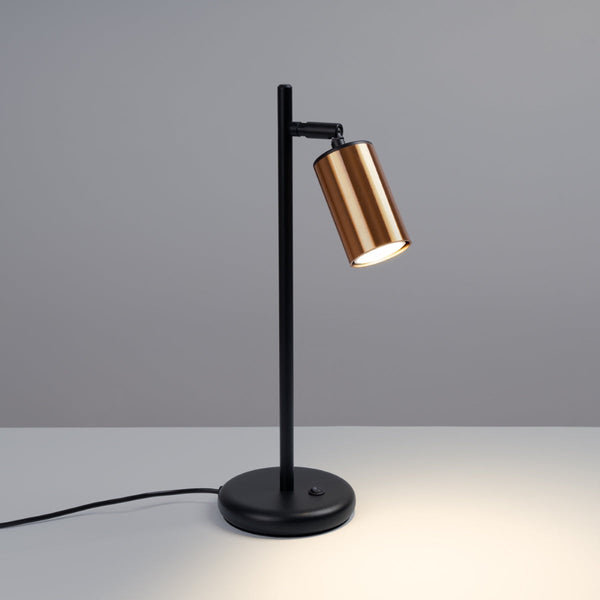 Tischlampe Winx Schwarz/Kupfer – Kupfer-Reflektor, Edles Design-Leuchtezauber