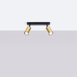 Plafond Winx 2 Schwarz Gold Stilvolle 2-Flammige Spotlampe In Schwarz-Gold-Leuchtezauber