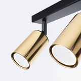 Plafond Winx 2 Schwarz Gold Stilvolle 2-Flammige Spotlampe In Schwarz-Gold-Leuchtezauber