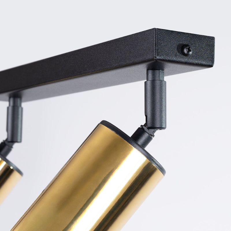 Plafond Winx 2 Schwarz Gold Stilvolle 2-Flammige Spotlampe In Schwarz-Gold-Leuchtezauber