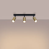 Plafond Winx 3 Schwarz Gold Elegante 3-Flammige Deckenleuchte In Gold-Schwarz-Leuchtezauber