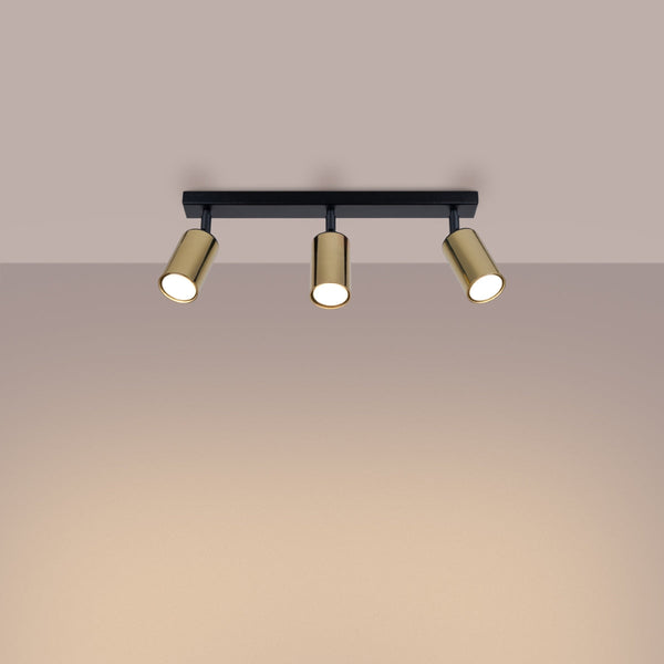 Plafond Winx 3 Schwarz Gold Elegante 3-Flammige Deckenleuchte In Gold-Schwarz-Leuchtezauber