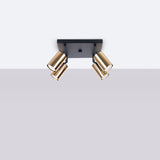 Plafond Winx 4 Schwarz Gold Kompakte 4-Flammige Lampe Mit Goldakzent-Leuchtezauber