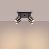 Plafond Winx 4 Schwarz Gold Kompakte 4-Flammige Lampe Mit Goldakzent-Leuchtezauber