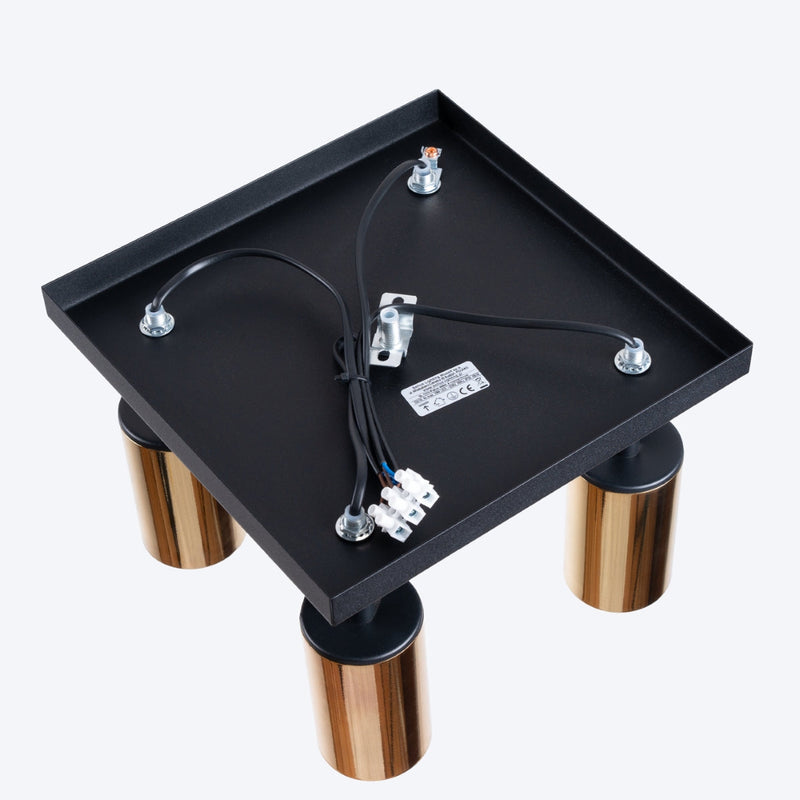 Plafond Winx 4 Schwarz Gold Kompakte 4-Flammige Lampe Mit Goldakzent-Leuchtezauber