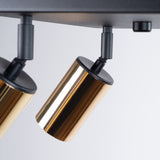 Plafond Winx 4 Schwarz Gold Kompakte 4-Flammige Lampe Mit Goldakzent-Leuchtezauber