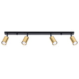 Plafond Winx 4L Schwarz Gold Moderne Lineare 4-Flammige Deckenleuchte-Leuchtezauber