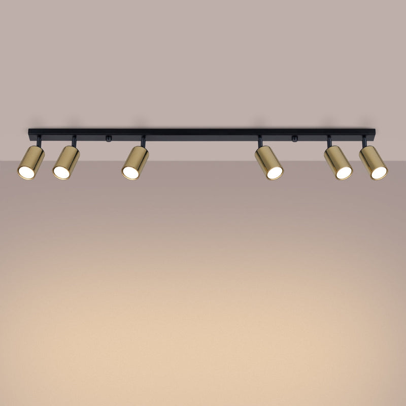 Plafond Winx 6L Schwarz Gold Opulente 6-Flammige Lampe In Schwarz-Gold-Leuchtezauber