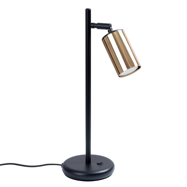 Tischlampe Winx Schwarz/Gold – Metalllampe Mit Goldreflektor-Leuchtezauber