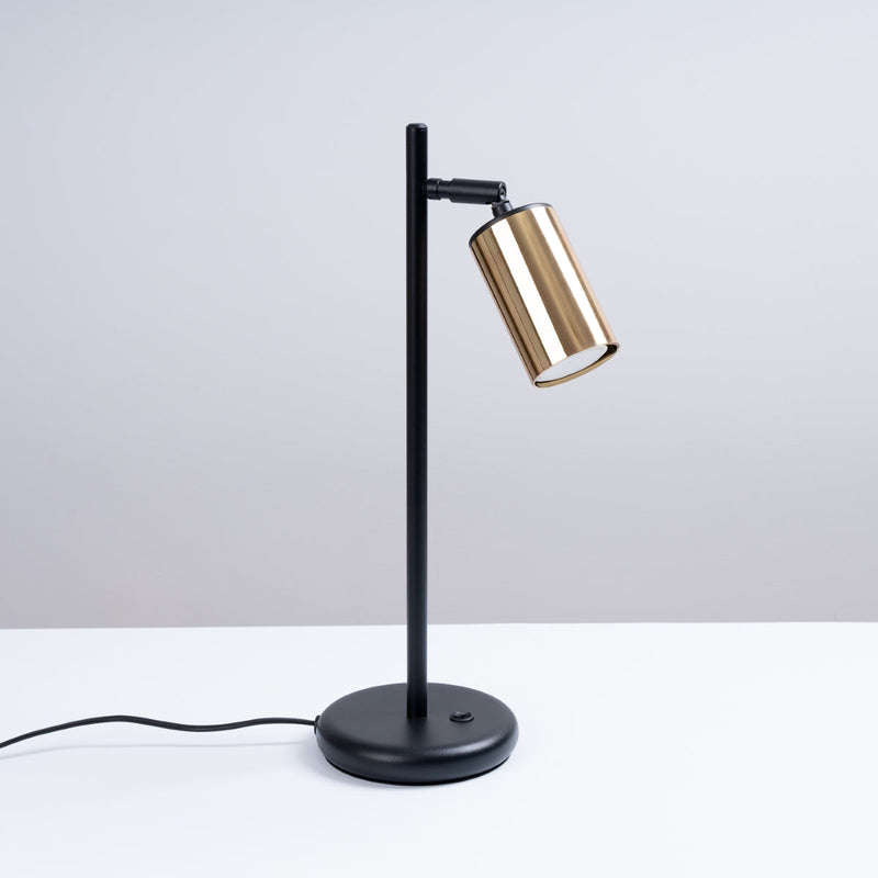 Tischlampe Winx Schwarz/Gold – Metalllampe Mit Goldreflektor-Leuchtezauber