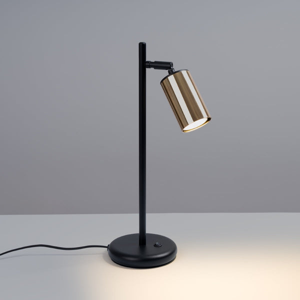 Tischlampe Winx Schwarz/Gold – Metalllampe Mit Goldreflektor-Leuchtezauber