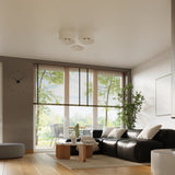 Plafond Telesto Weiß Dunkelbraun Stilvolle Deckenlampe In Weiß Mit Dunklem Holz-Leuchtezauber