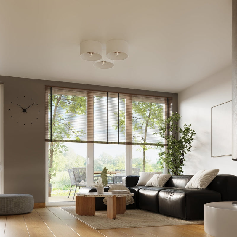 Plafond Telesto Weiß Dunkelbraun Stilvolle Deckenlampe In Weiß Mit Dunklem Holz-Leuchtezauber