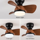 Einfacher, stilvoller Deckenventilator mit LED-Beleuchtung-Leuchtezauber