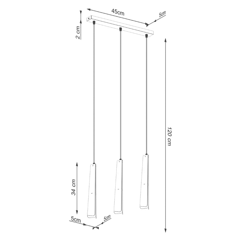 Hängeleuchte Prysm 3-flammig Linear Schwarz – Geometrisch & Modern-Leuchtezauber