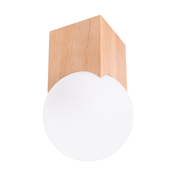 Plafond Solis Naturholz Minimalistische Holz-Deckenleuchte Rund-Leuchtezauber