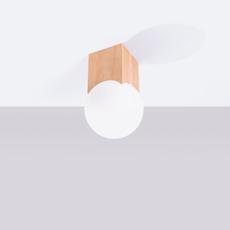 Plafond Solis Naturholz Minimalistische Holz-Deckenleuchte Rund-Leuchtezauber