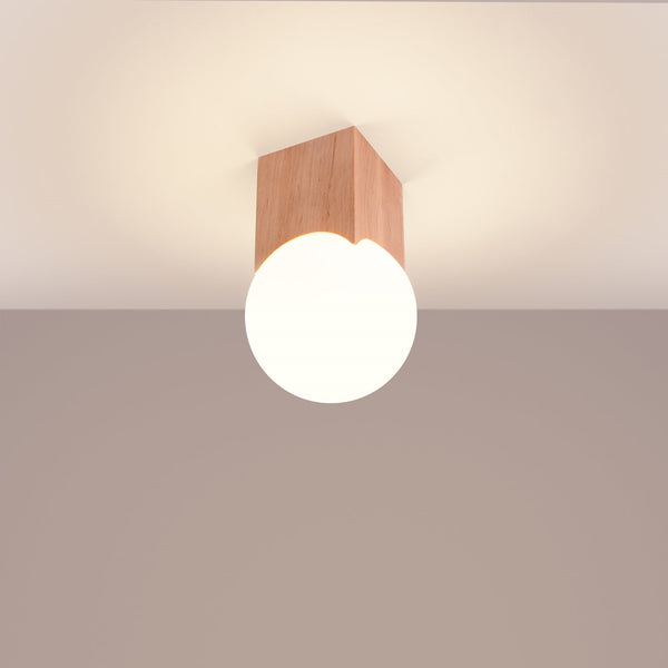 Plafond Solis Naturholz Minimalistische Holz-Deckenleuchte Rund-Leuchtezauber