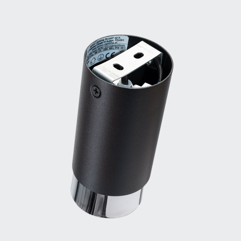 Plafond Nero Ø12,5 Cm Schwarz-Chrom Kompakte Leuchte In Chromoptik-Leuchtezauber