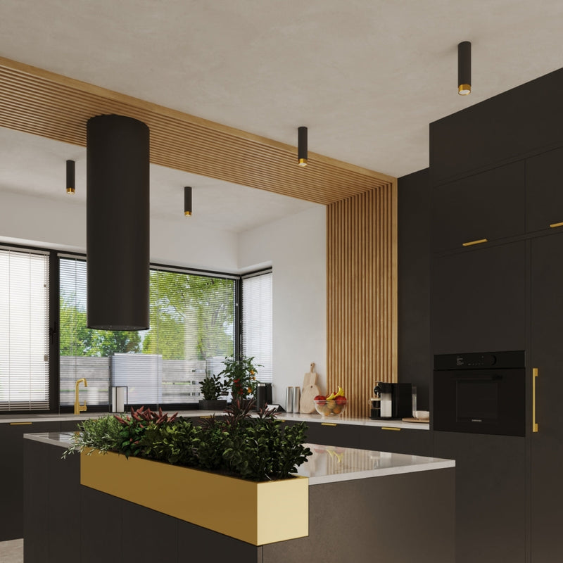 Plafond Nero Ø12,5 Cm Schwarz-Gold Stilvolle Kleine Deckenleuchte-Leuchtezauber