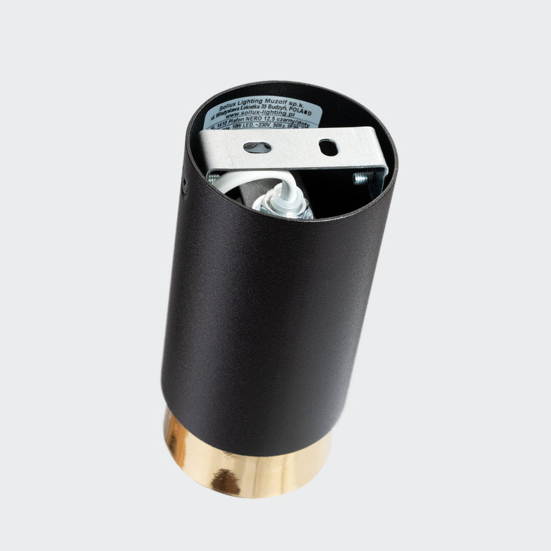 Plafond Nero Ø12,5 Cm Schwarz-Gold Stilvolle Kleine Deckenleuchte-Leuchtezauber