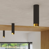 Plafond Nero Ø22,5 Cm Schwarz-Gold Edle Deckenlampe Mit Akzent-Leuchtezauber