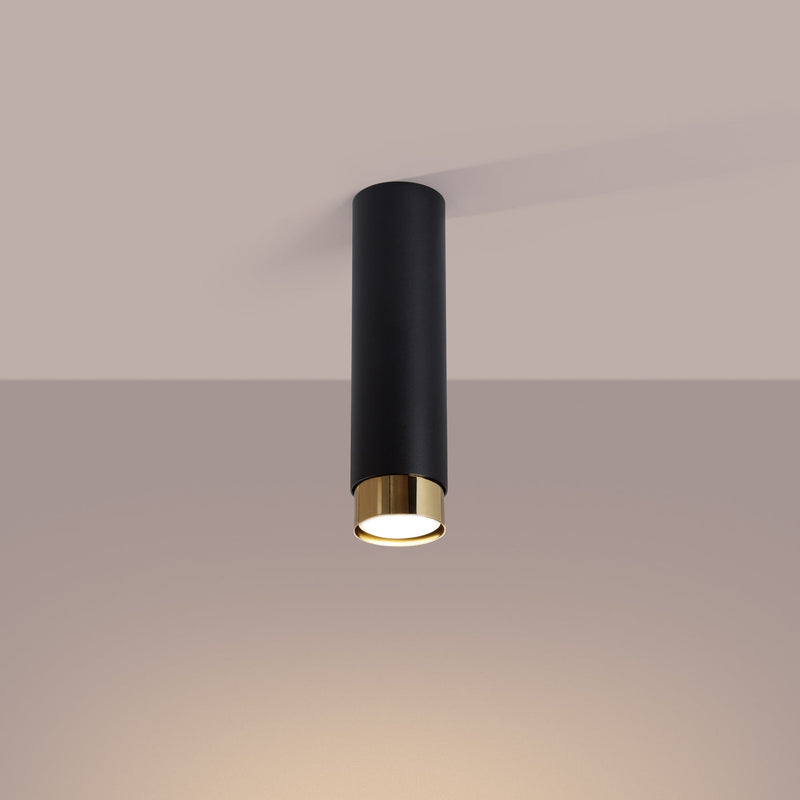 Plafond Nero Ø22,5 Cm Schwarz-Gold Edle Deckenlampe Mit Akzent-Leuchtezauber