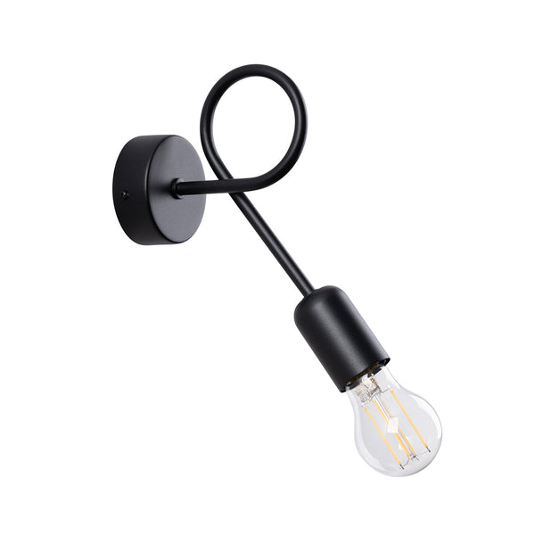 Wandleuchte Loop Schwarz Led Rund Design Wandlampe-Leuchtezauber