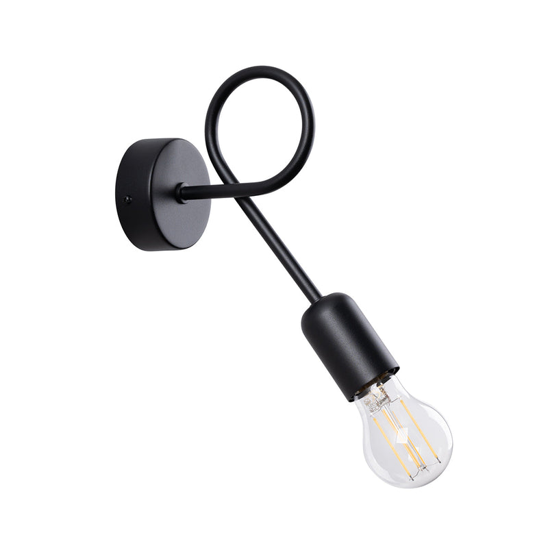Wandleuchte Loop Schwarz Led Rund Design Wandlampe-Leuchtezauber