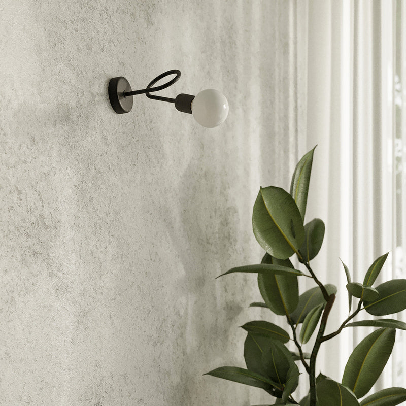 Wandleuchte Loop Schwarz Led Rund Design Wandlampe-Leuchtezauber