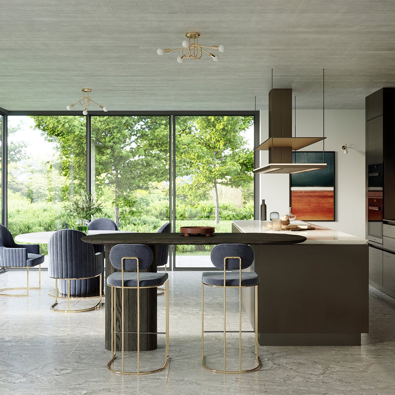 Kronleuchter LOOP 5-flammig Gold – Modernes Design-Leuchtezauber