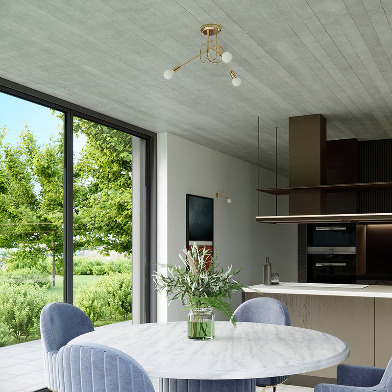 Kronleuchter LOOP 5-flammig Gold – Modernes Design-Leuchtezauber