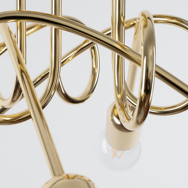 Kronleuchter LOOP 5-flammig Gold – Modernes Design-Leuchtezauber