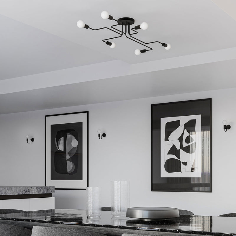 Kronleuchter Vector 8-flammig Schwarz – Ausdrucksstark & Modern-Leuchtezauber