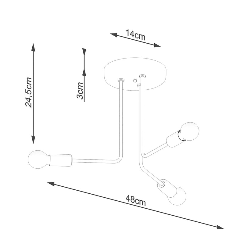 Kronleuchter NORAH 3 Schwarz – Modernes Design-Leuchtezauber