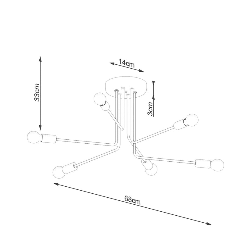 Kronleuchter NORAH 6 Schwarz – Modernes Design-Leuchtezauber