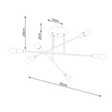 Kronleuchter NORAH 6R Schwarz – Modernes Design-Leuchtezauber