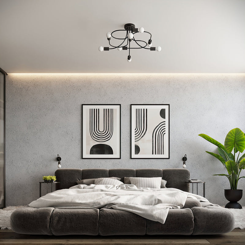 Kronleuchter LEVAR 6 Schwarz – Modernes Design-Leuchtezauber