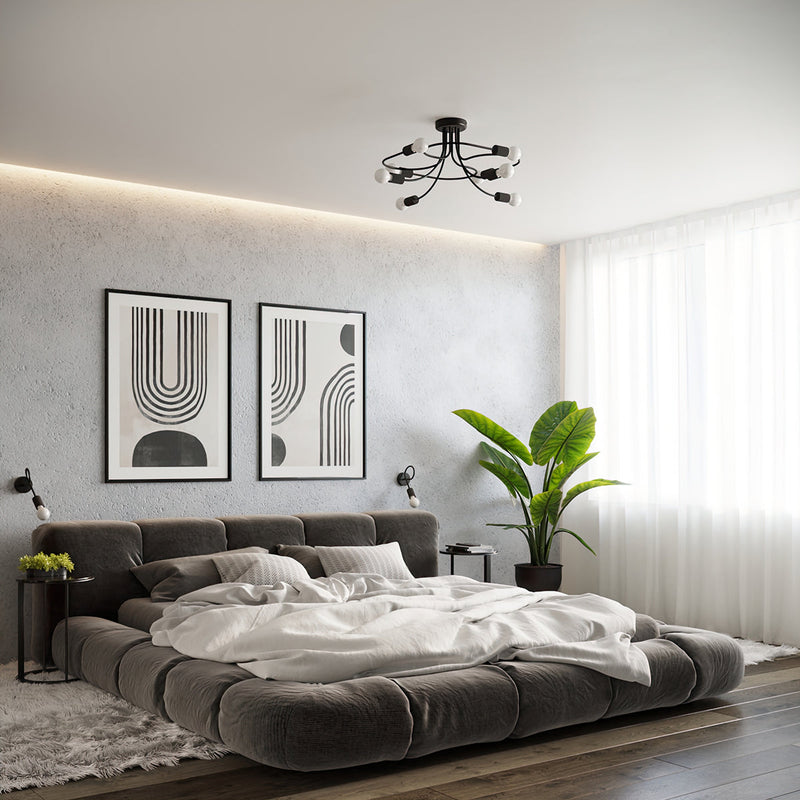 Kronleuchter LEVAR 6 Schwarz – Modernes Design-Leuchtezauber