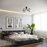 Kronleuchter LEVAR 8 Schwarz – Modernes Design-Leuchtezauber