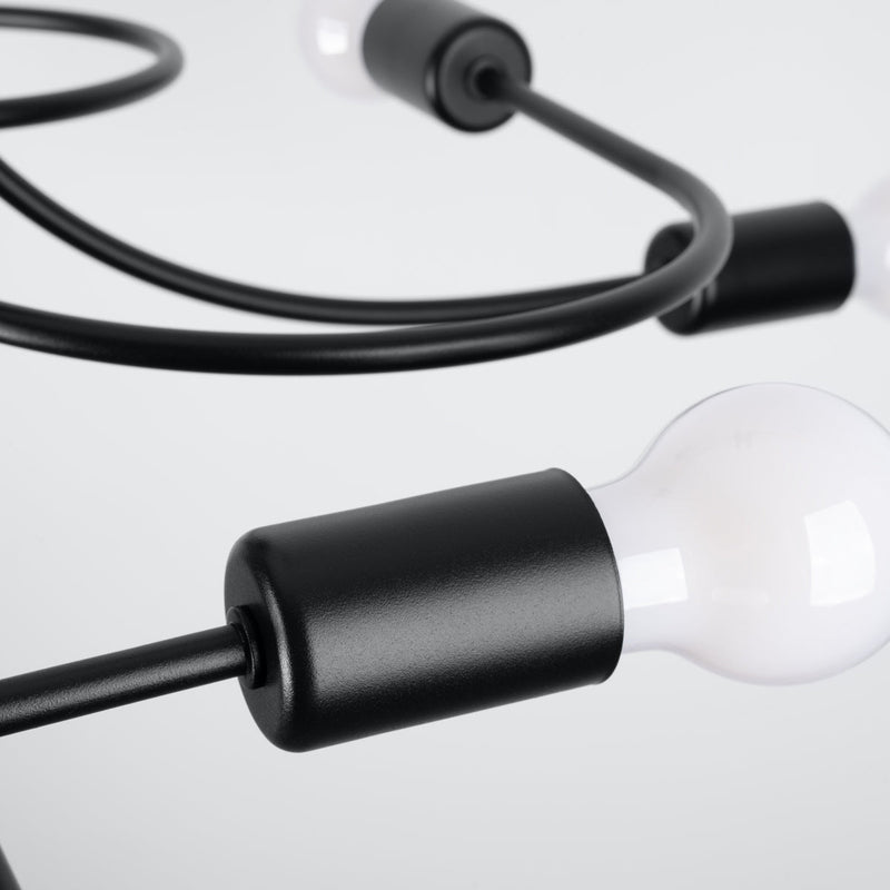 Kronleuchter LEVAR 8 Schwarz – Modernes Design-Leuchtezauber