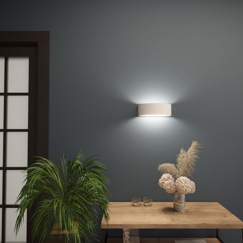 Keramik Wandleuchte Atena 20 Weiß Led Wandlampe Klassisch-Leuchtezauber