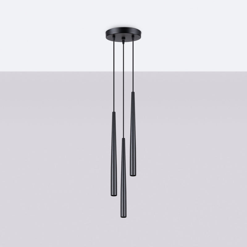 Pendelleuchte Bliss 3-flammig Schwarz – Industrial Look-Leuchtezauber