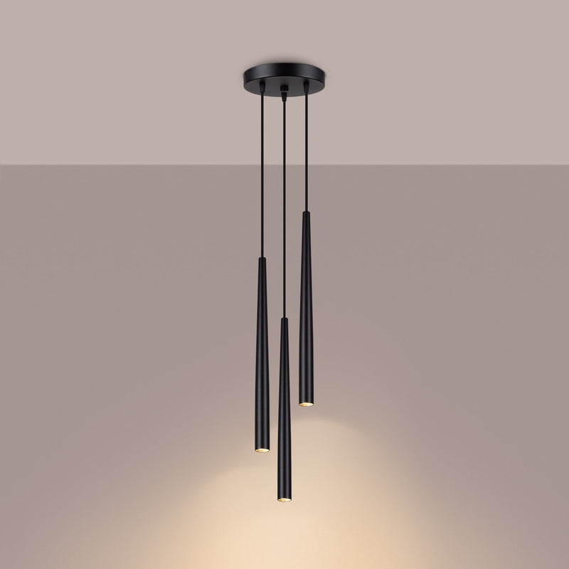 Pendelleuchte Bliss 3-flammig Schwarz – Industrial Look-Leuchtezauber