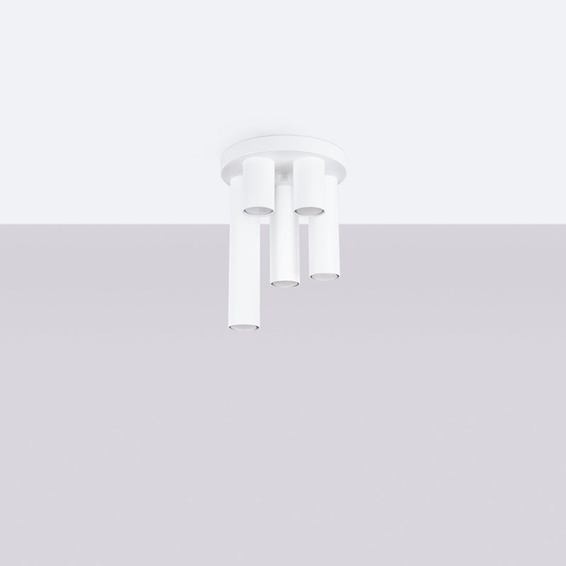 Plafond Lagos 5-Flammig Weiß Moderne Deckenlampe Mit Spots-Leuchtezauber