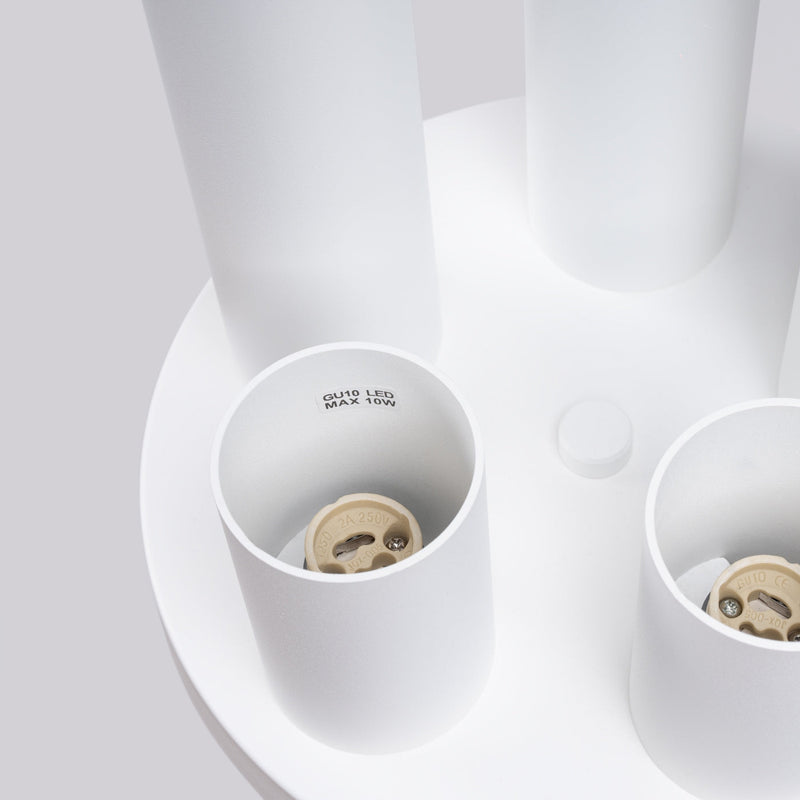 Plafond Lagos 5-Flammig Weiß Moderne Deckenlampe Mit Spots-Leuchtezauber