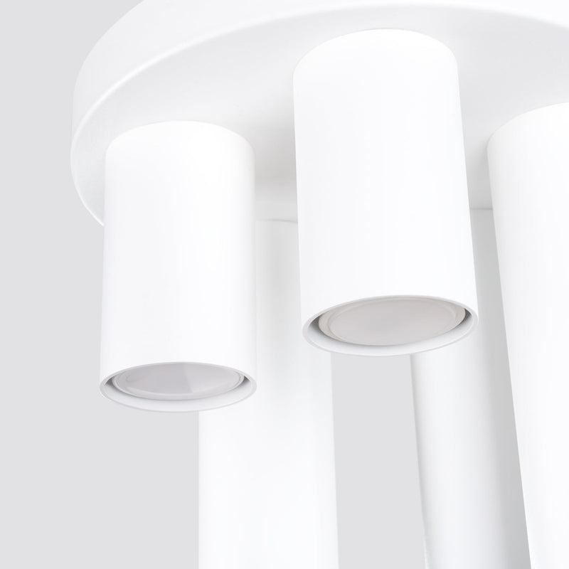 Plafond Lagos 5-Flammig Weiß Moderne Deckenlampe Mit Spots-Leuchtezauber