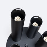 Plafond Lagos 5-Flammig Schwarz Modernes Design Mit Spotköpfen-Leuchtezauber