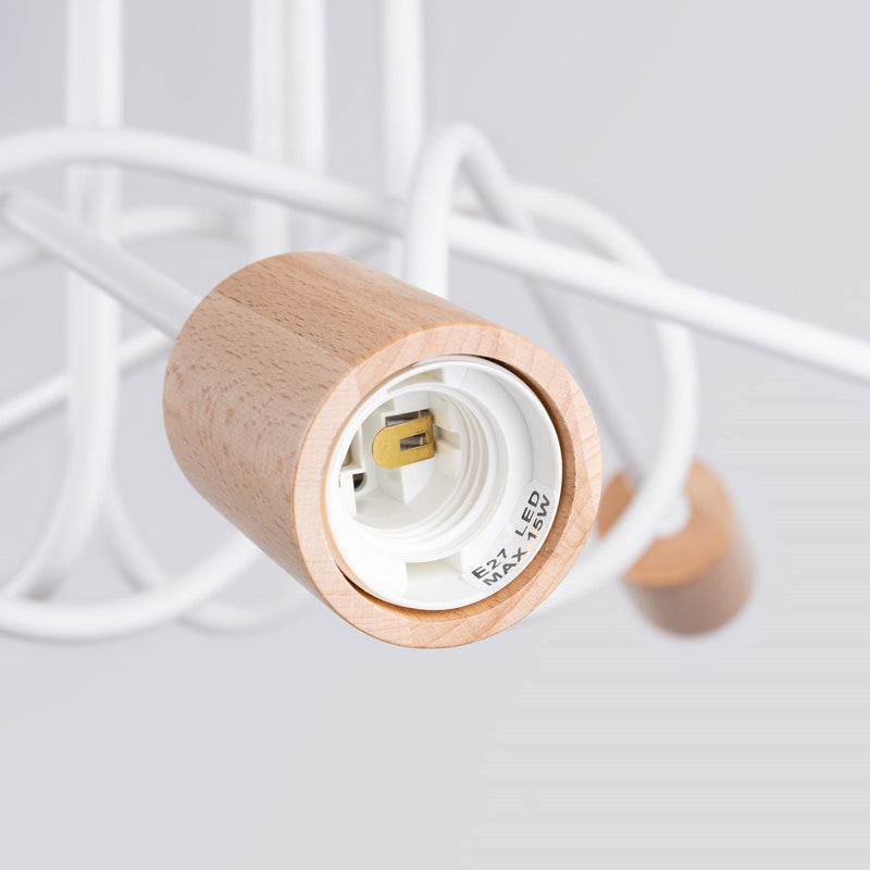 Kronleuchter Ember 5-flammig Weiß – Helle Designleuchte-Leuchtezauber