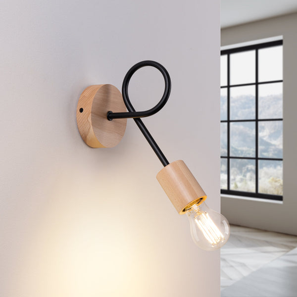 Wandlampe Ember Schwarz Schlichte Schwarze Wandleuchte Mit Rundem Gehäuse-Leuchtezauber